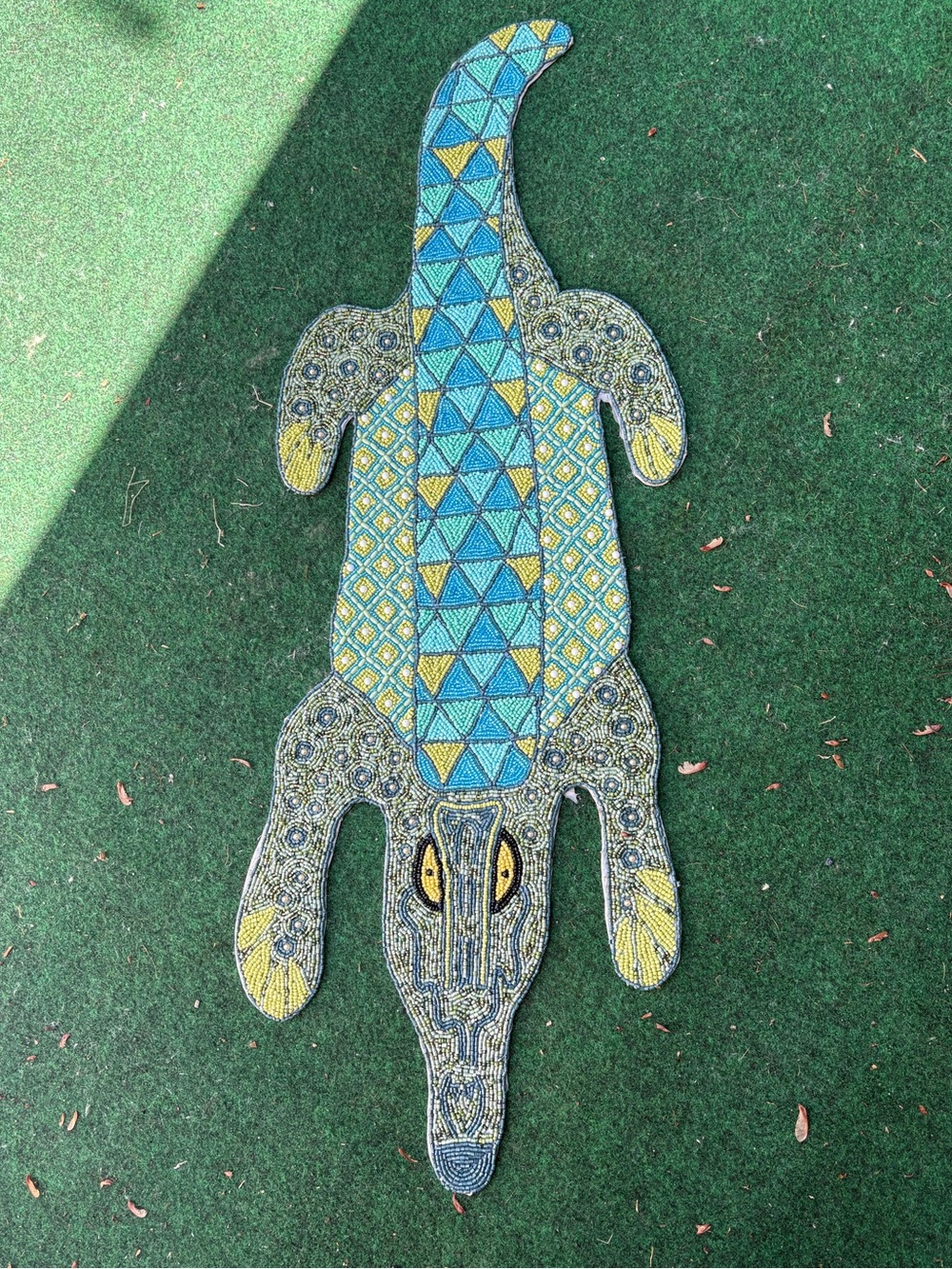 Crocodile alligator glass beaded table runner world market 35” long - Picture 2 of 5